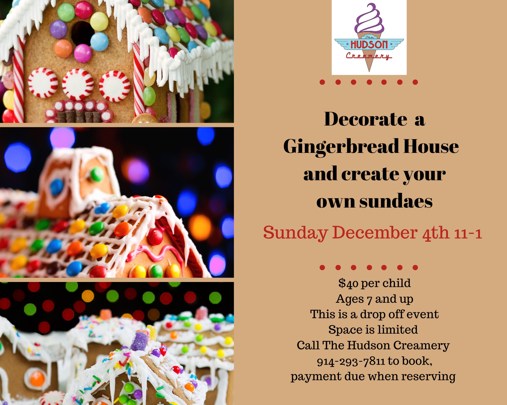 Decorate a Gingerbread House and create your own sundaes